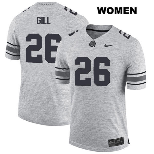 Ohio State Buckeyes Women's Jaelen Gill #26 Gray Authentic Nike College NCAA Stitched Football Jersey UE19A00TU